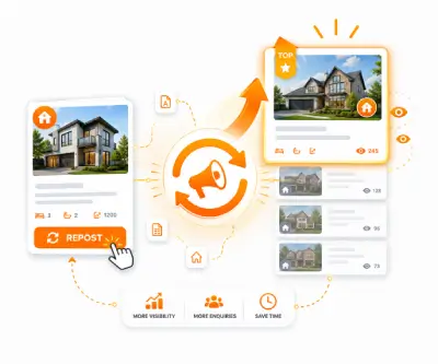 Repost property listings for free and boost visibility